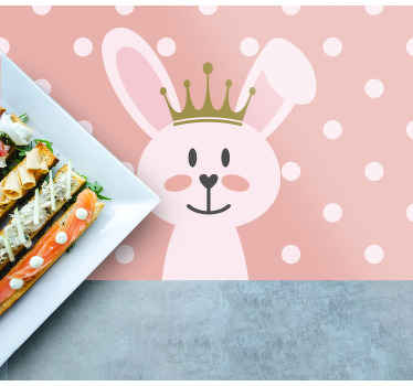 Mantel individual infantil Princesa conejo con corona - TenVinilo