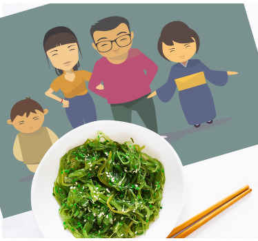 귀여운 젊은 한국 가족 어린이 플레이스 매트 - TenStickers