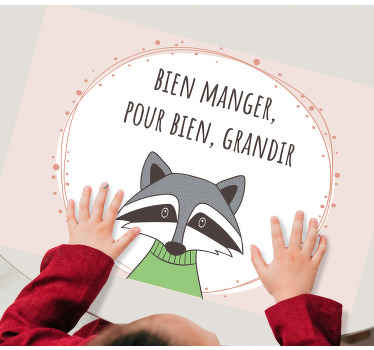 Mantel individual original Mapache y come bien - TenVinilo