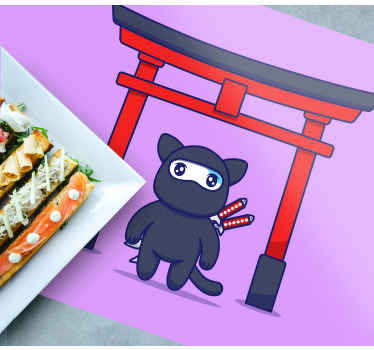 Mantel individual infantil Gato ninja - TenVinilo