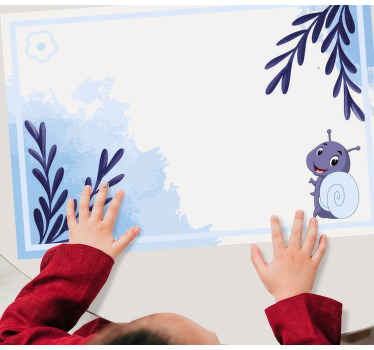 Blå blomma och snigel original bordstabletter - Tenstickers