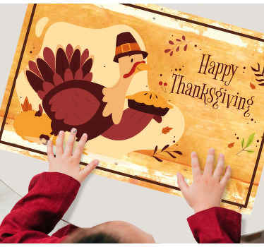 Kids thanksgiving cartoon turkey placemats - TenStickers