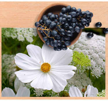 Mantel individual elegante Diseño de flor blanca grande - TenVinilo