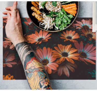 Mantel individual moderno Flores abiertas - TenVinilo