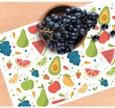 Individuais de mesa originais Desenho de frutas padrão - TenStickers