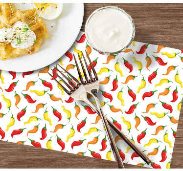 Lille mønster af chili originale dækkeservietter - TenStickers