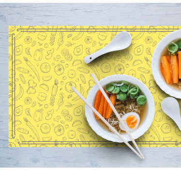 Mantel individual original Conjunto de frutas y verduras - TenVinilo