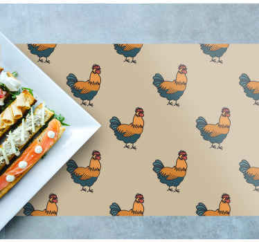 Colourful rooster pattern original placemats - TenStickers