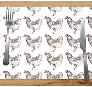 Horoz gri desen orijinal placemats - TenStickers