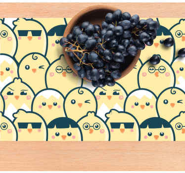 Kule kyllinger rader spisebrikke original - Tenstickers