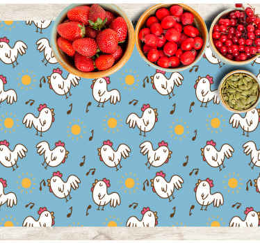 Modrá s vinylovými prostírání kuřat - TenStickers