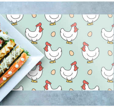 Lys farve kyllingæg mønster vinyl dækkeservietter - TenStickers