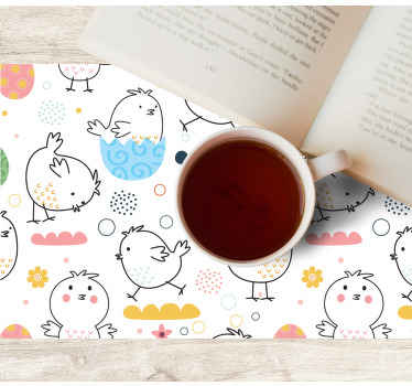 Lindos manteles individuales de vinilo de pollos de dibujos anima - TenVinilo