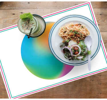 Flerfarget sirkel abstrakt kunst spisebrikke original - Tenstickers