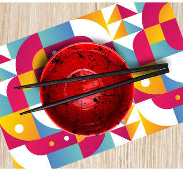 Individuais de mesa originais Arte multicolorida geométrica - TenStickers