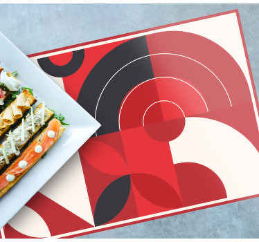 Røde geometriske kunst originale dækkeservietter - TenStickers