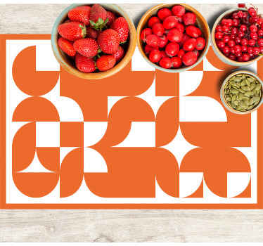 橙色圆形图案原始餐垫 - TenStickers