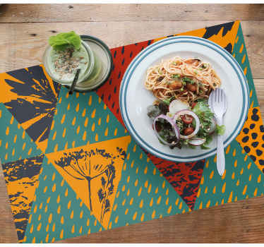 雨の幾何学様式のオリジナルランチョンマット - TENSTICKERS