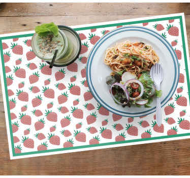 Individuais de mesa modernos Morangos coloridos feitos à mão - TenStickers