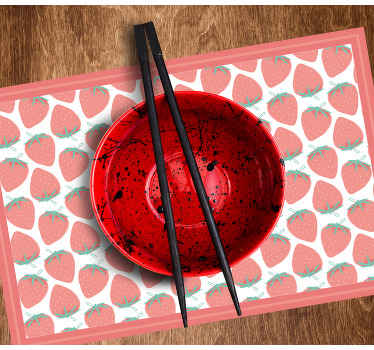 无缝草莓图案柔和的餐垫 - TenStickers