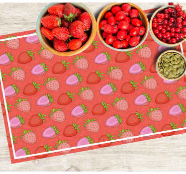 Söta rosa jordgubbar moderna bordstabletter - Tenstickers
