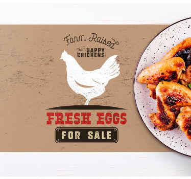 Oryginalna podkładka na stół świeże jaja biały kurczak - TenStickers