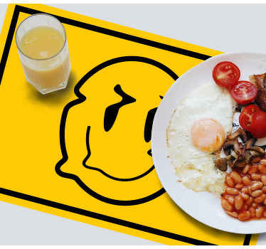 Individuais de mesa originais Sorriso amarelo distorcido - TenStickers