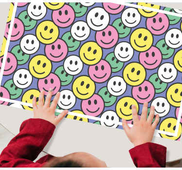 Mantel individual original Patrón de emoji colorido. - TenVinilo