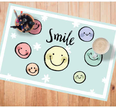 Individuais de mesa originais Emoticons de sorriso colorido de gi - TenStickers