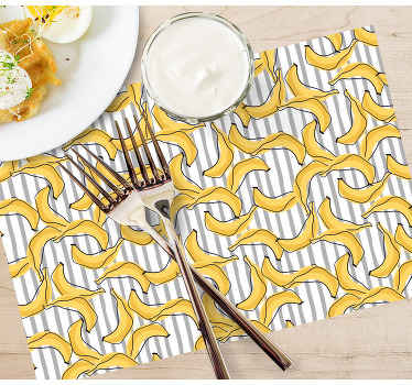 Banana pattern  doodle style original placemats - TenStickers