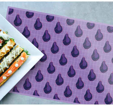 Purple pear fruits doodle  original placemats - TenStickers