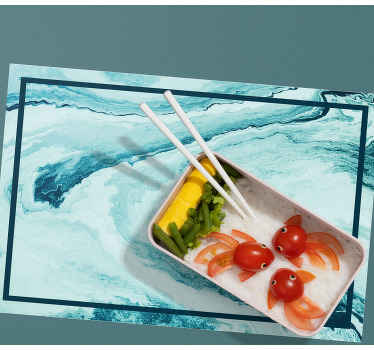 Mantel individual patrón Olas de mármol azul - TenVinilo