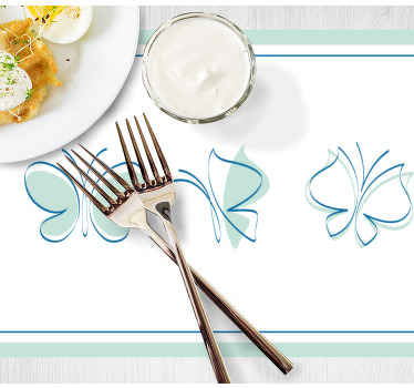 Mantel individual infantil Mariposas de baldosas siluetas - TenVinilo