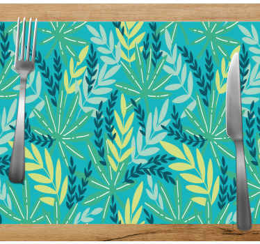 Mantel individual original Patrón tropical azul - TenVinilo