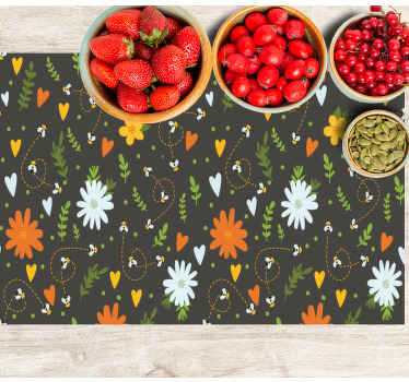 Vårens fargerike mønster spisebrikke original - Tenstickers