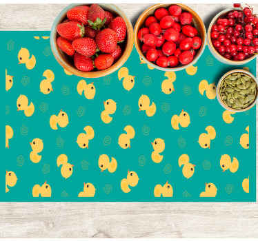 Mantel individual moderno Patrón de patos amarillos de plástico - TenVinilo