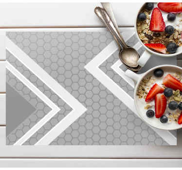 记住灰色线条优雅的餐垫 - TenStickers