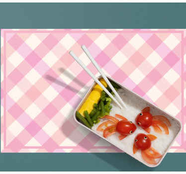 Individuais de mesa originais Padrão xadrez rosa - TenStickers