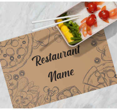 Mantel individual restaurante Nombre personalizable con ingredien - TenVinilo