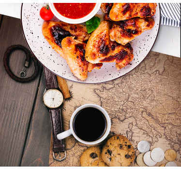 ζεστό ρόφημα και ταξιδιωτικές χάρτες βινυλίου - TenStickers