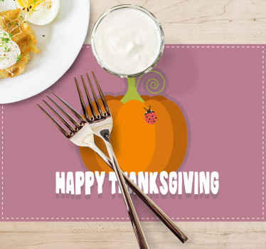Thanksgiving pumpkin quote placemats - TenStickers