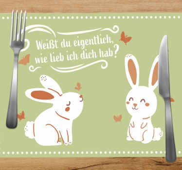 Tischset Text Du weißt wie sehr ich dich mag - TenStickers