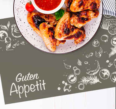 Individuais de mesa com texto Bom apetite - TenStickers