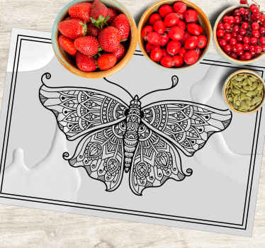 Set de table papillon Mandala noir - TenStickers