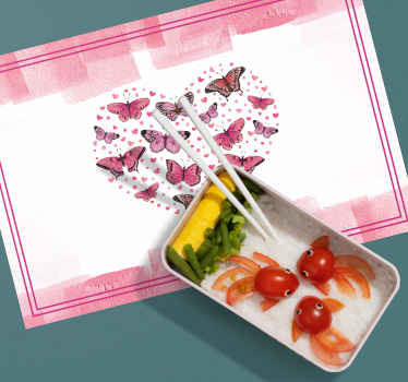 Set de table design nom Coeur de papillons - TenStickers
