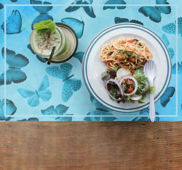 Set de table papillon sticker bleu avec - TenStickers