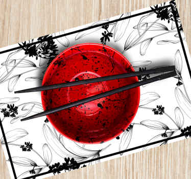 Individuais de mesa originais Padrão leafes preto - TenStickers