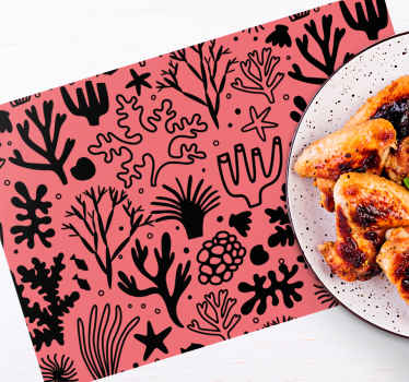 Röda och ryggväxter mönster original bordstabletter - Tenstickers