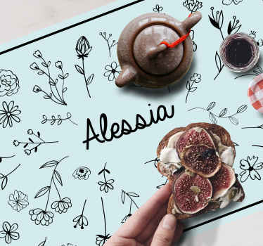Tischset mit Namen Süße kleine blumen - TenStickers