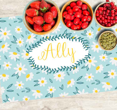 Margaritas virágok egyedi név asztali szőnyeg - TenStickers